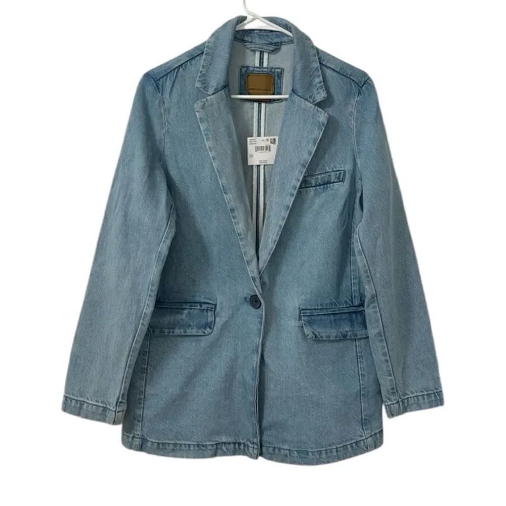 American Eagle Outfitters Light Blue Oversized Jacket(Size Small)
